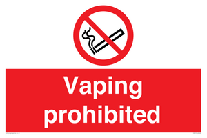 Vaping prohibited